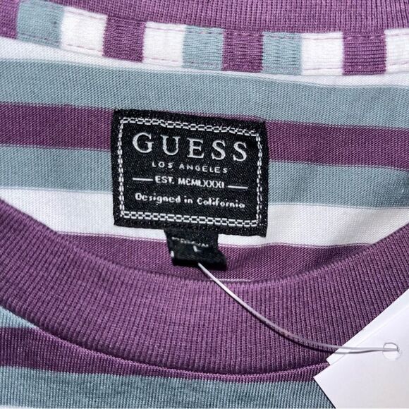 Vintage‎ Guess Jeans Rocky Capsule Los Angeles Striped Long Sleeve Shirt L NWT - Picture 5 of 5